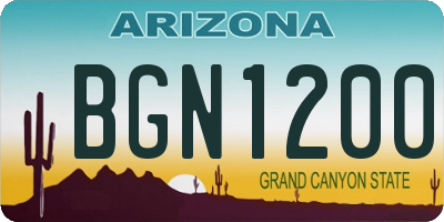 AZ license plate BGN1200