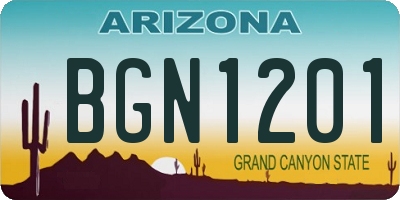 AZ license plate BGN1201
