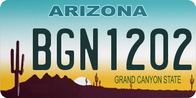 AZ license plate BGN1202