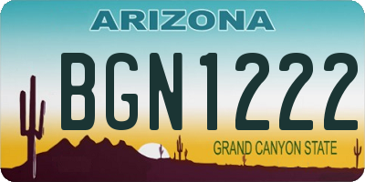 AZ license plate BGN1222