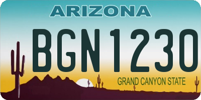 AZ license plate BGN1230