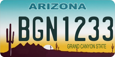 AZ license plate BGN1233