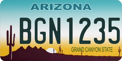 AZ license plate BGN1235