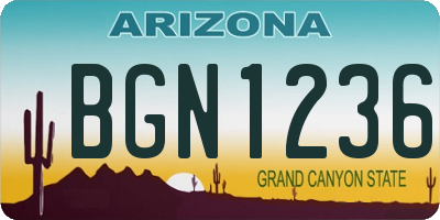 AZ license plate BGN1236