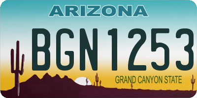AZ license plate BGN1253