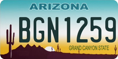 AZ license plate BGN1259