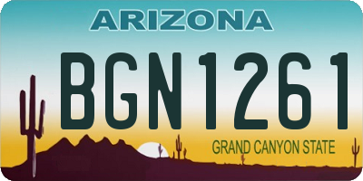 AZ license plate BGN1261