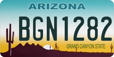 AZ license plate BGN1282