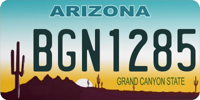 AZ license plate BGN1285