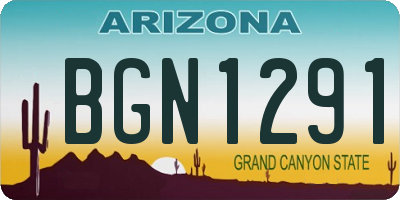 AZ license plate BGN1291