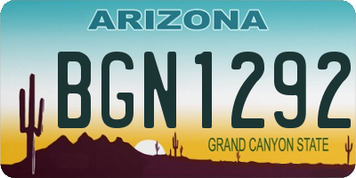 AZ license plate BGN1292