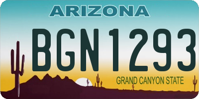 AZ license plate BGN1293