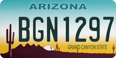 AZ license plate BGN1297