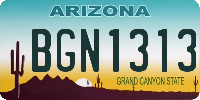 AZ license plate BGN1313