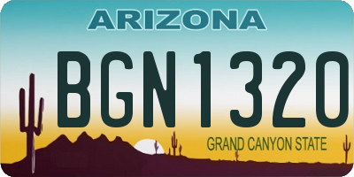 AZ license plate BGN1320
