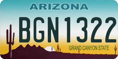 AZ license plate BGN1322