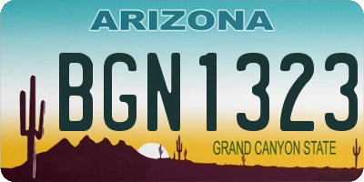 AZ license plate BGN1323