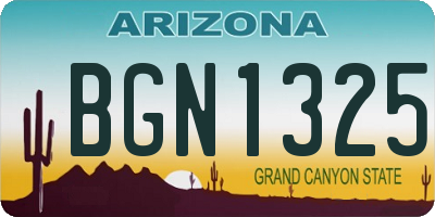 AZ license plate BGN1325