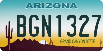 AZ license plate BGN1327