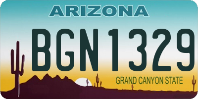 AZ license plate BGN1329