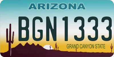 AZ license plate BGN1333