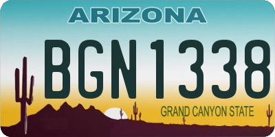 AZ license plate BGN1338