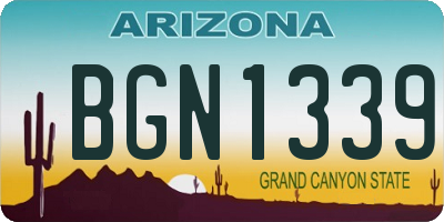 AZ license plate BGN1339
