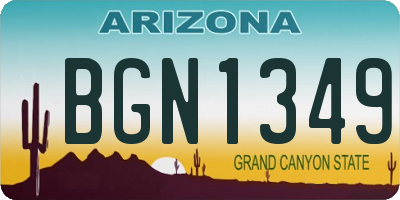 AZ license plate BGN1349
