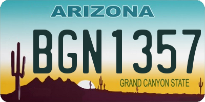 AZ license plate BGN1357