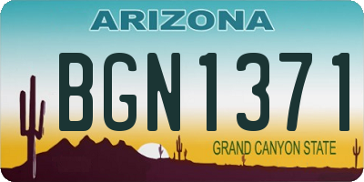 AZ license plate BGN1371