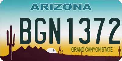 AZ license plate BGN1372