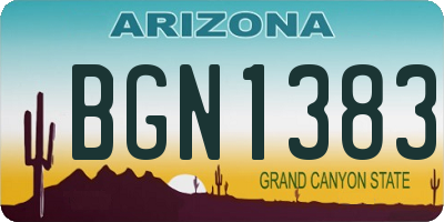 AZ license plate BGN1383