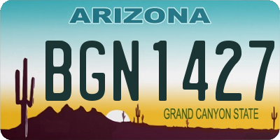 AZ license plate BGN1427