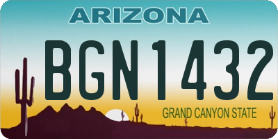 AZ license plate BGN1432