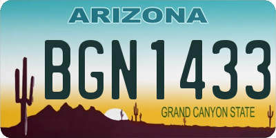 AZ license plate BGN1433