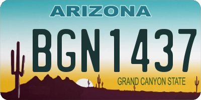 AZ license plate BGN1437