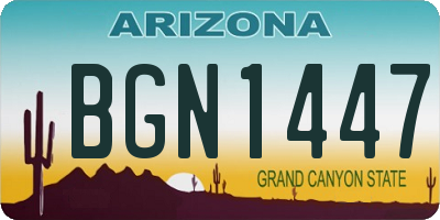 AZ license plate BGN1447