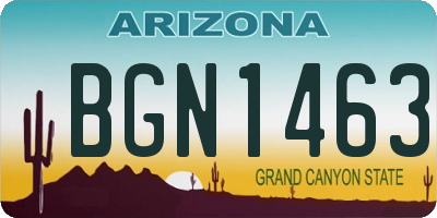 AZ license plate BGN1463