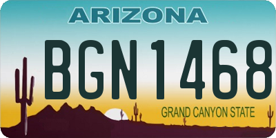 AZ license plate BGN1468
