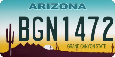 AZ license plate BGN1472