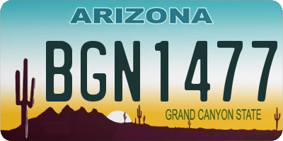 AZ license plate BGN1477