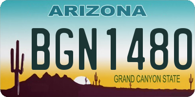 AZ license plate BGN1480