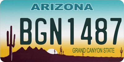 AZ license plate BGN1487