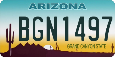 AZ license plate BGN1497
