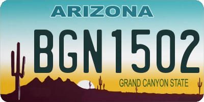 AZ license plate BGN1502