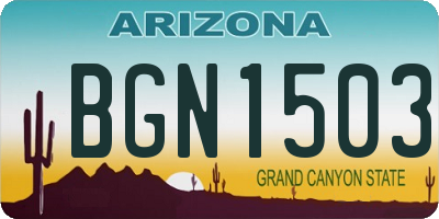 AZ license plate BGN1503