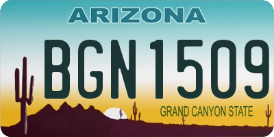AZ license plate BGN1509