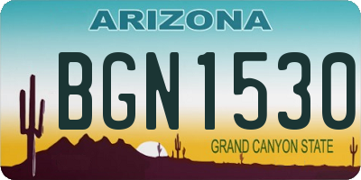 AZ license plate BGN1530