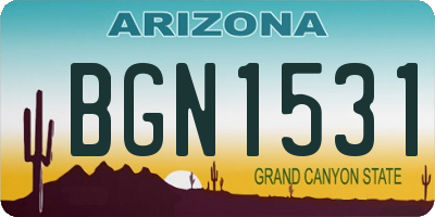 AZ license plate BGN1531