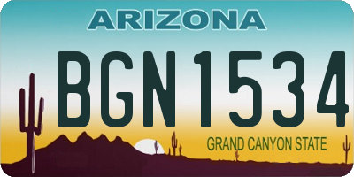 AZ license plate BGN1534